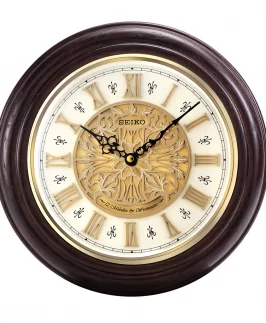 OAK WOOD MUSICAL WITH ORNAMENTAL DIAL AND ROMAN NUMERALS
