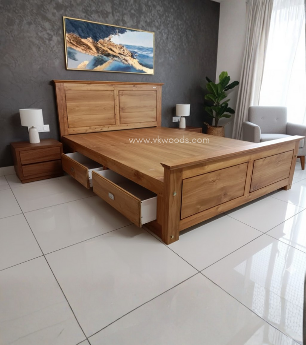 The Golden Teak Storage Bed