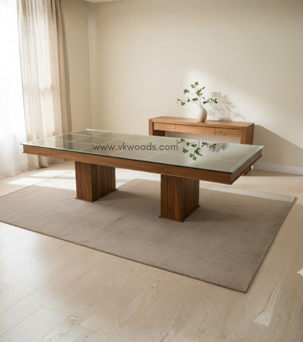 The Glass-Top Trestle Table